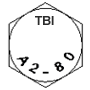 A2-80 nut grade identification marking